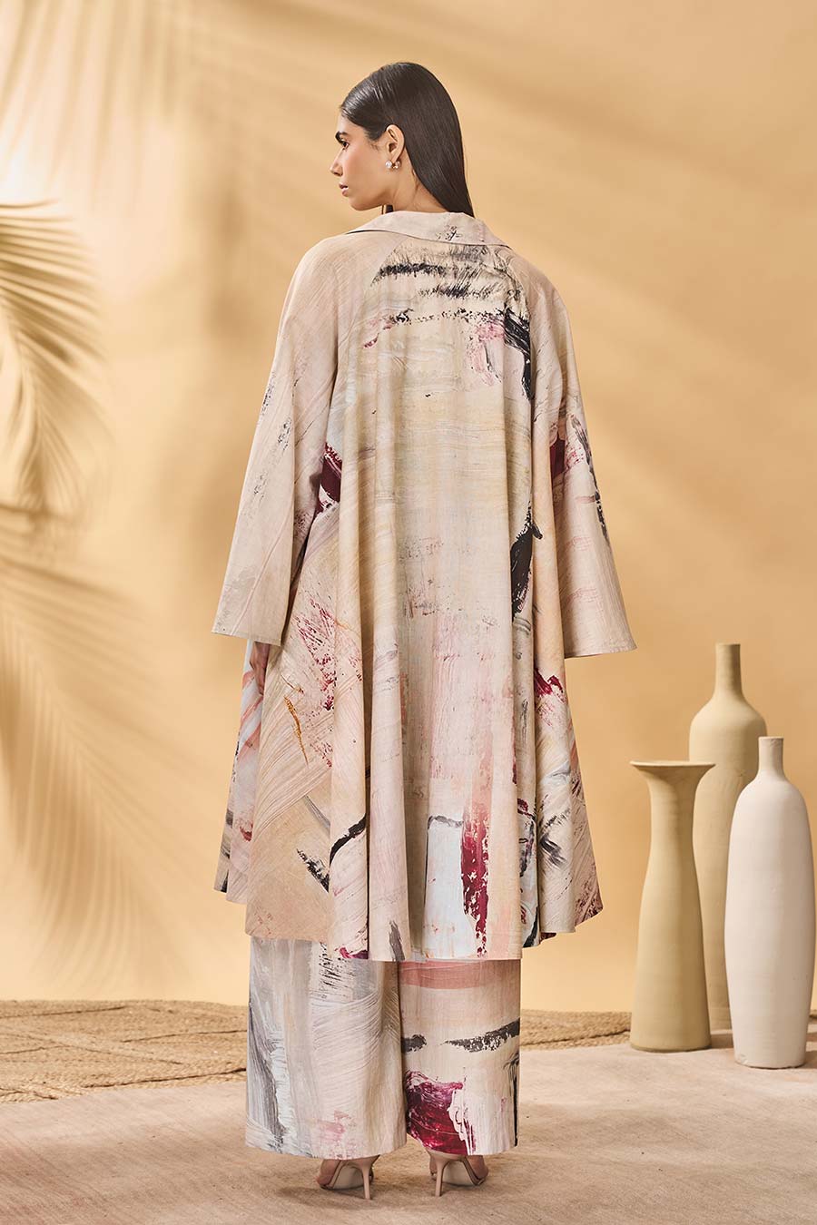 Ivory Chaotic Harmony Printed Jacket