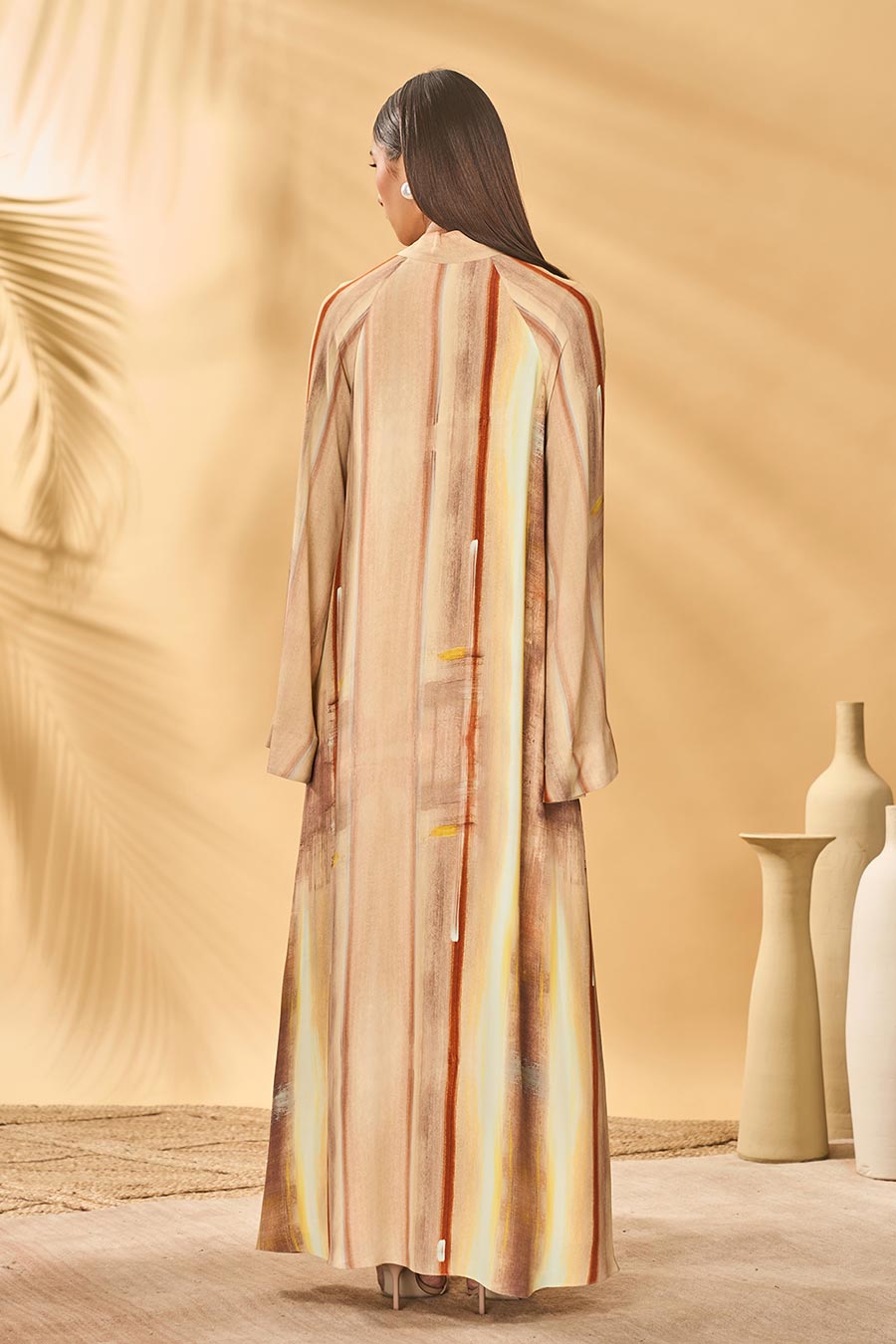 Rustic Strokes Printed Reversible Kaftan