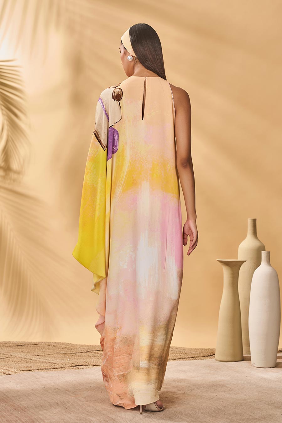 Glazing Symphony Asymmetrical Printed Kaftan