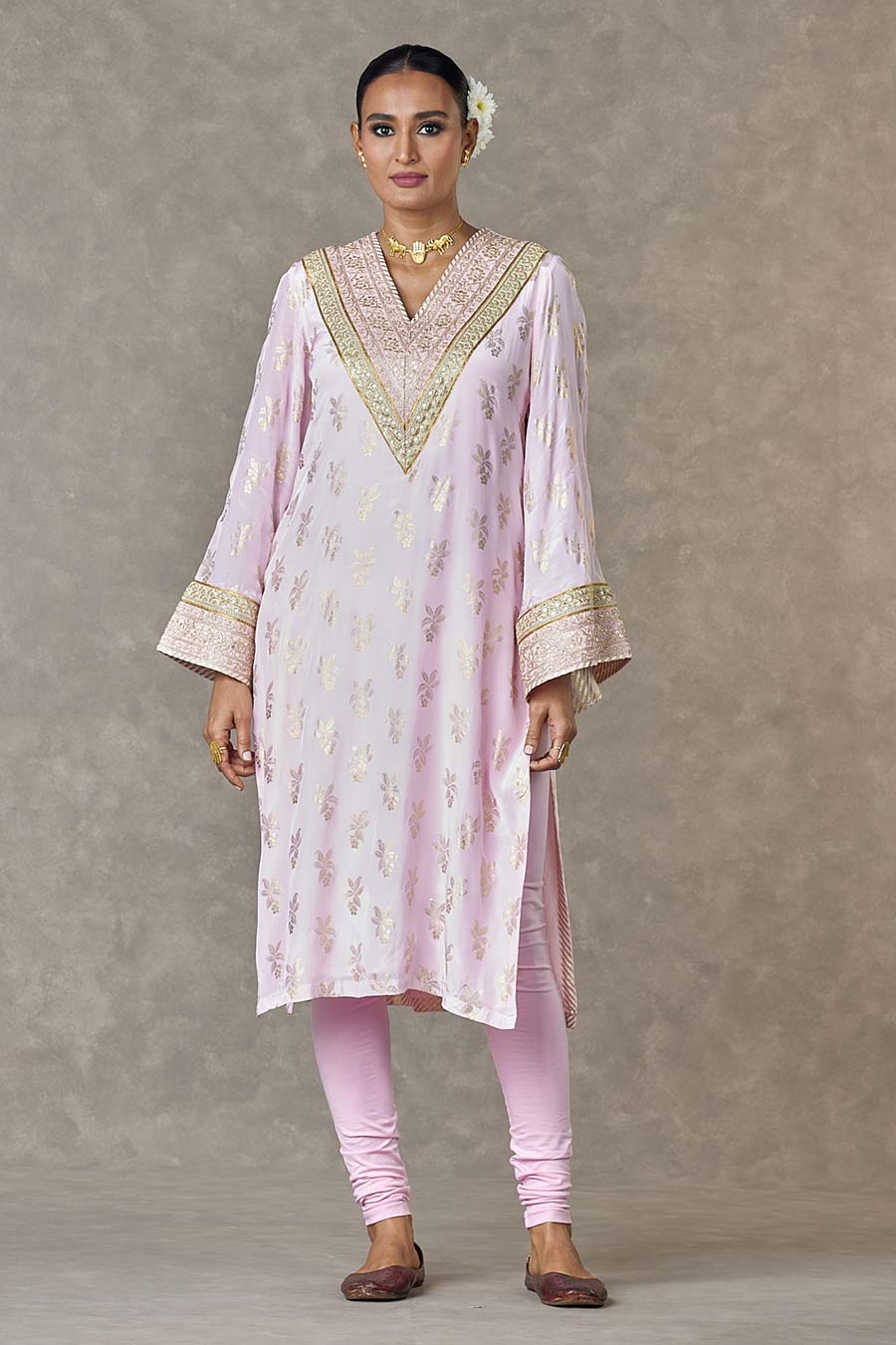 Blush Cherry-Bloom Printed Kurta