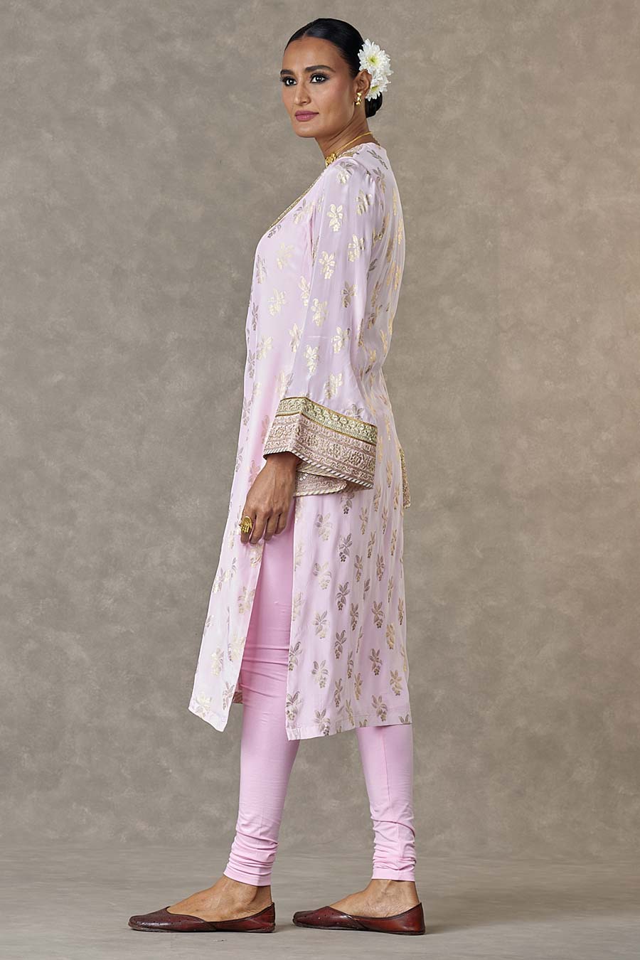 Blush Cherry-Bloom Printed Kurta