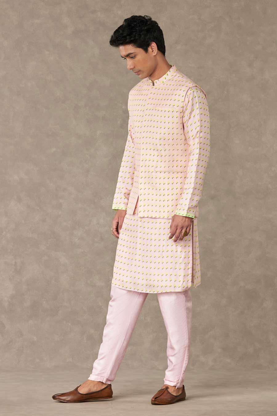 Barfi Pink Wallflower Printed Kurta Set With Jacket