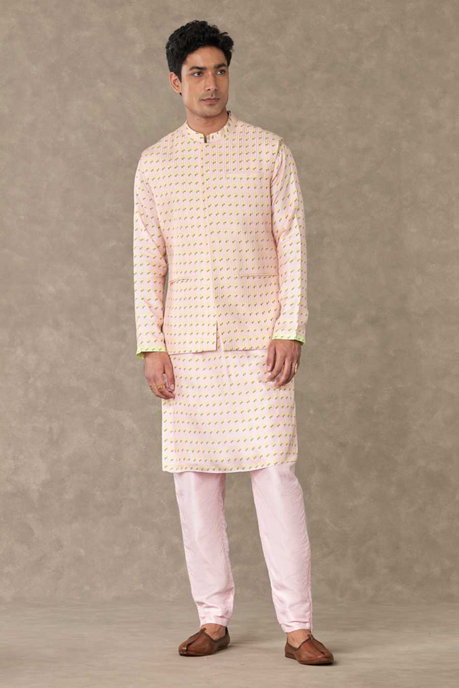Barfi Pink Wallflower Printed Kurta Set With Jacket