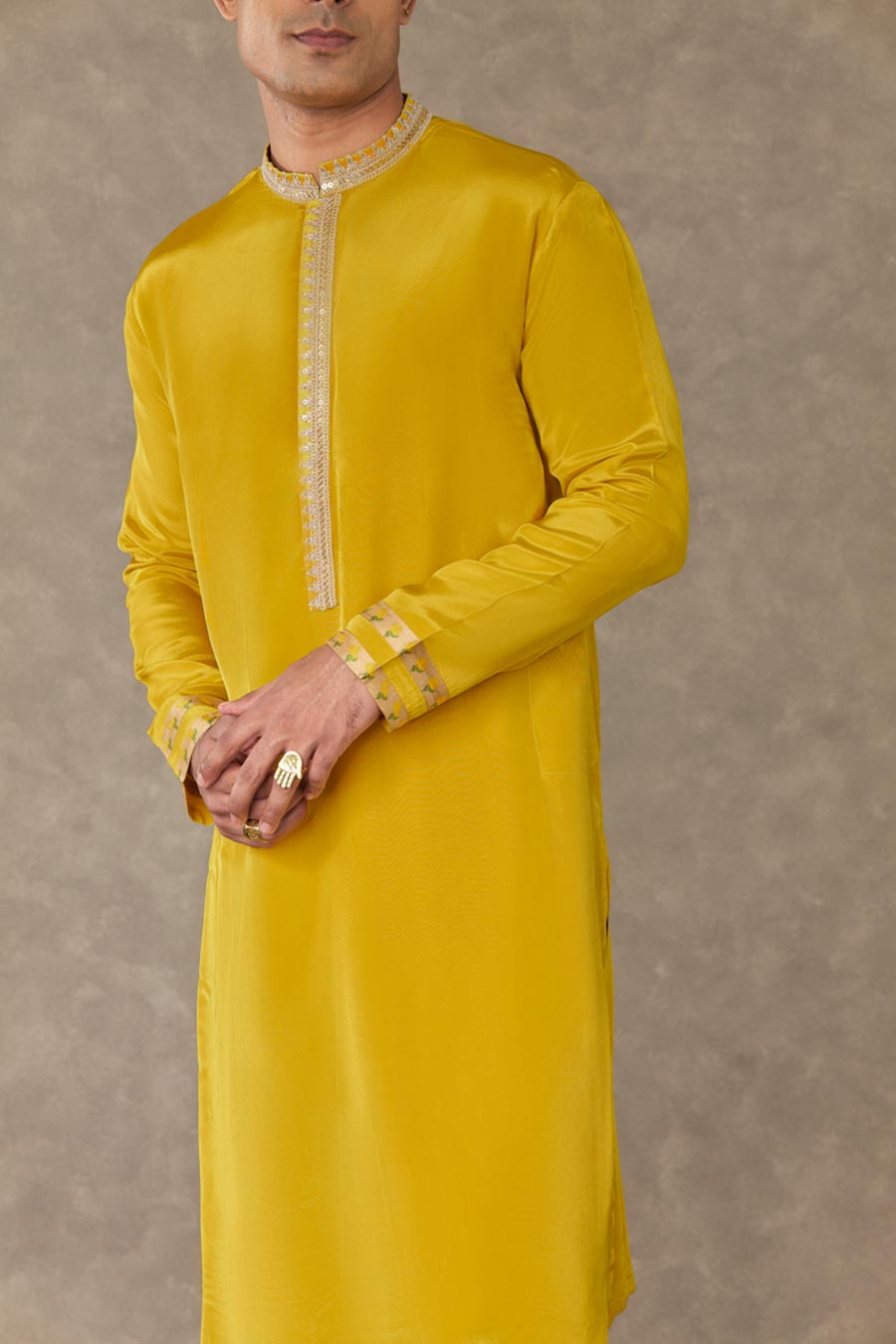 Yellow Embellished Kurta Set