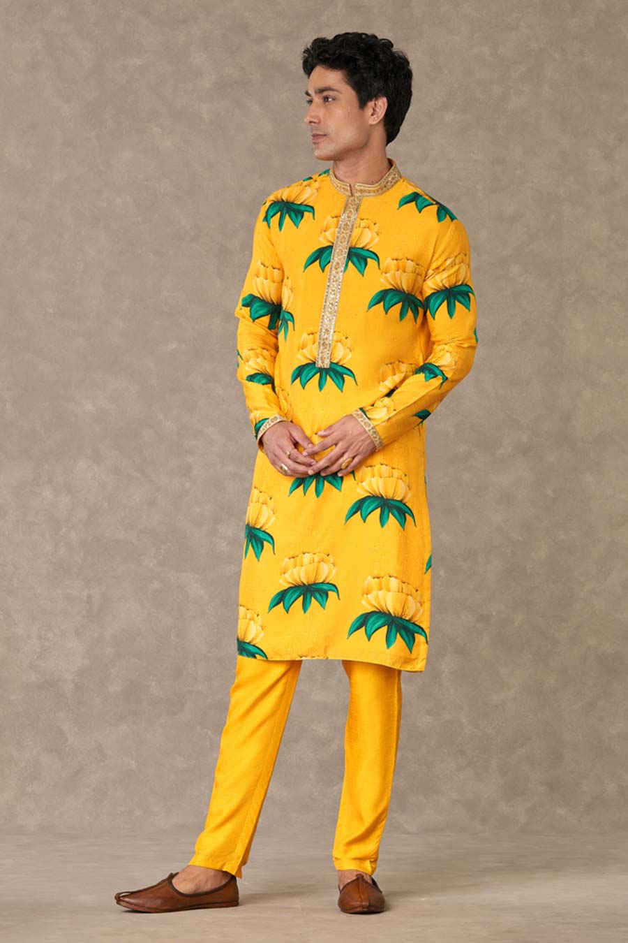 Mustard Yellow Masakali Printed Kurta