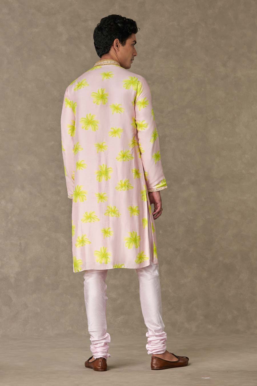 Baby Pink Parijat Printed Kurta Set