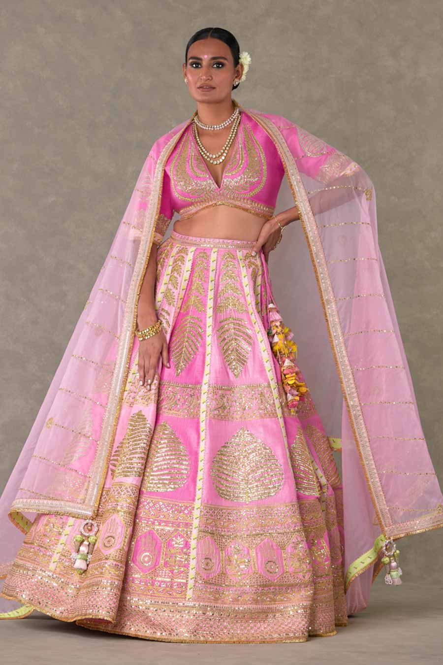 Pink Paan-Patti Embroidered Lehenga Set
