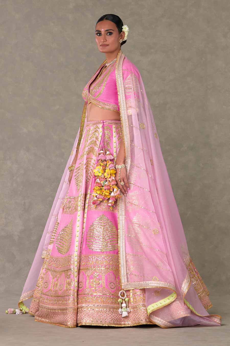 Pink Paan-Patti Embroidered Lehenga Set