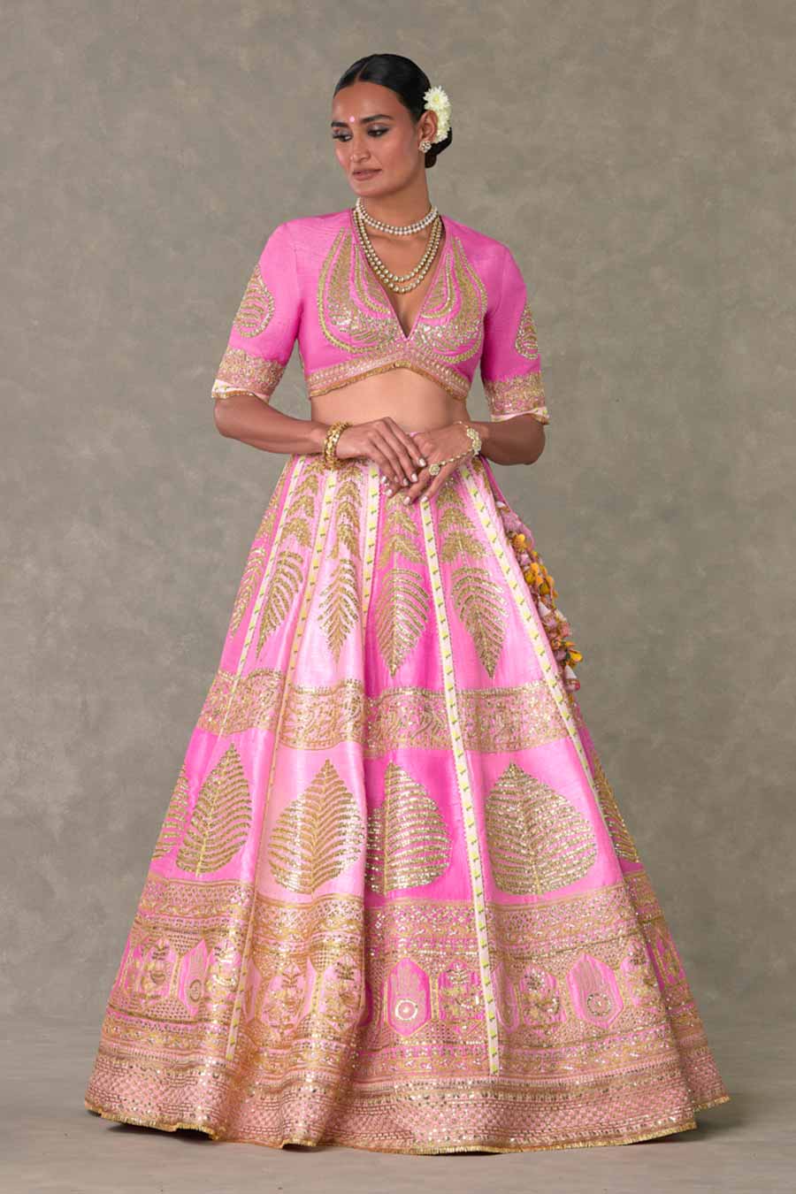 Pink Paan-Patti Embroidered Lehenga Set