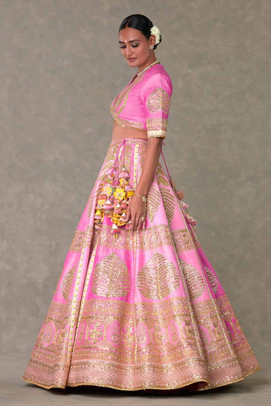 Pink Paan-Patti Embroidered Lehenga Set
