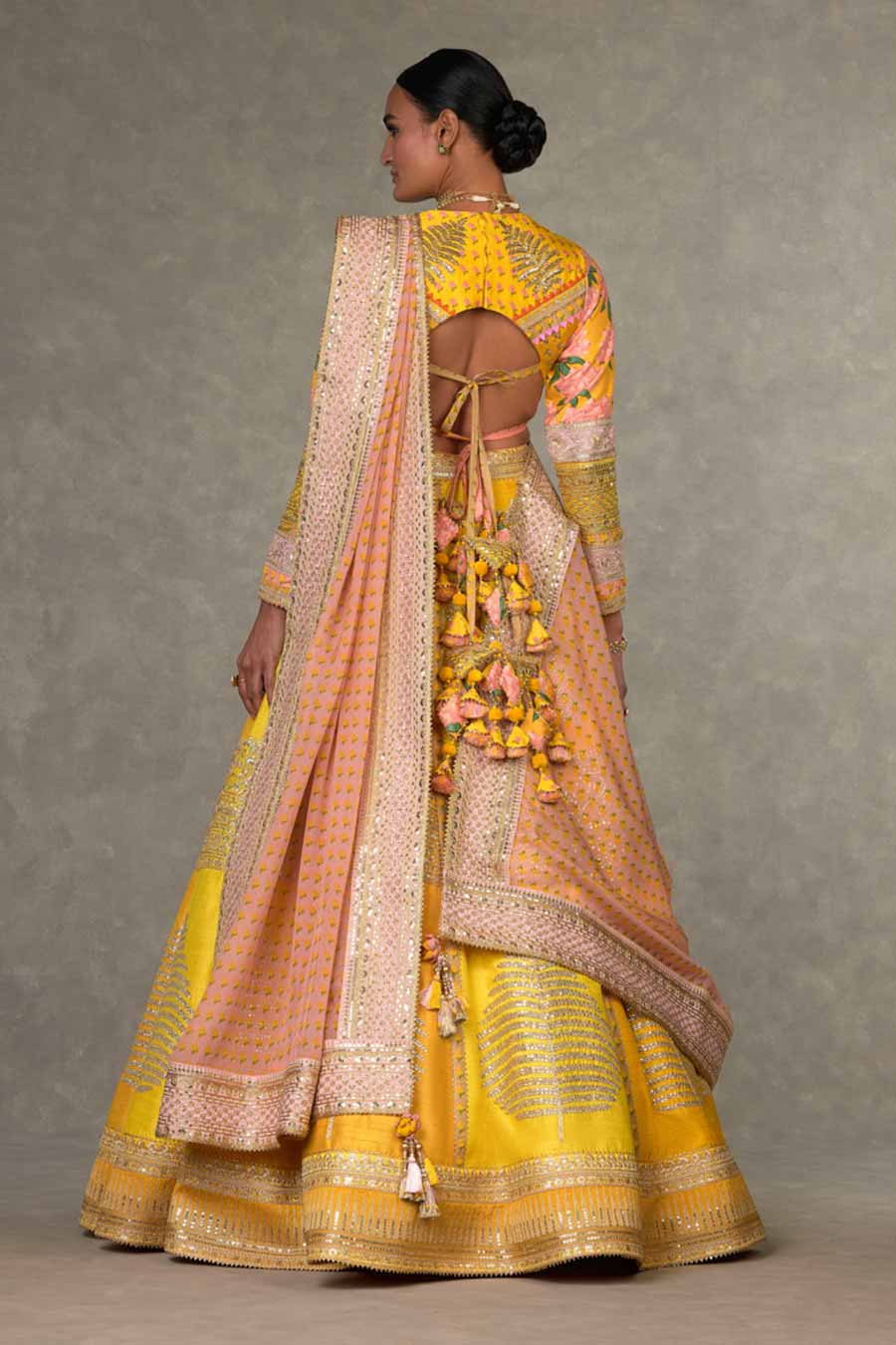 Yellow Paan-Patti Embroidered Lehenga Set