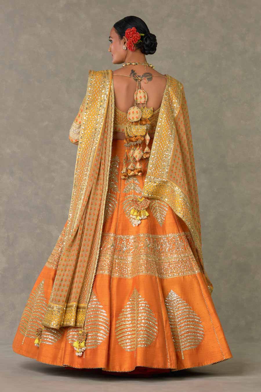 Rust Paan-Patti Embroidered Lehenga Set