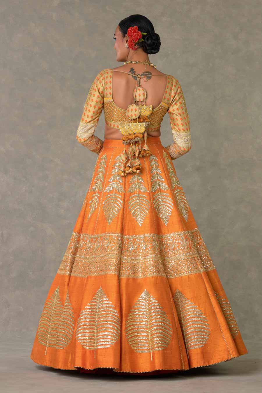 Rust Paan-Patti Embroidered Lehenga Set
