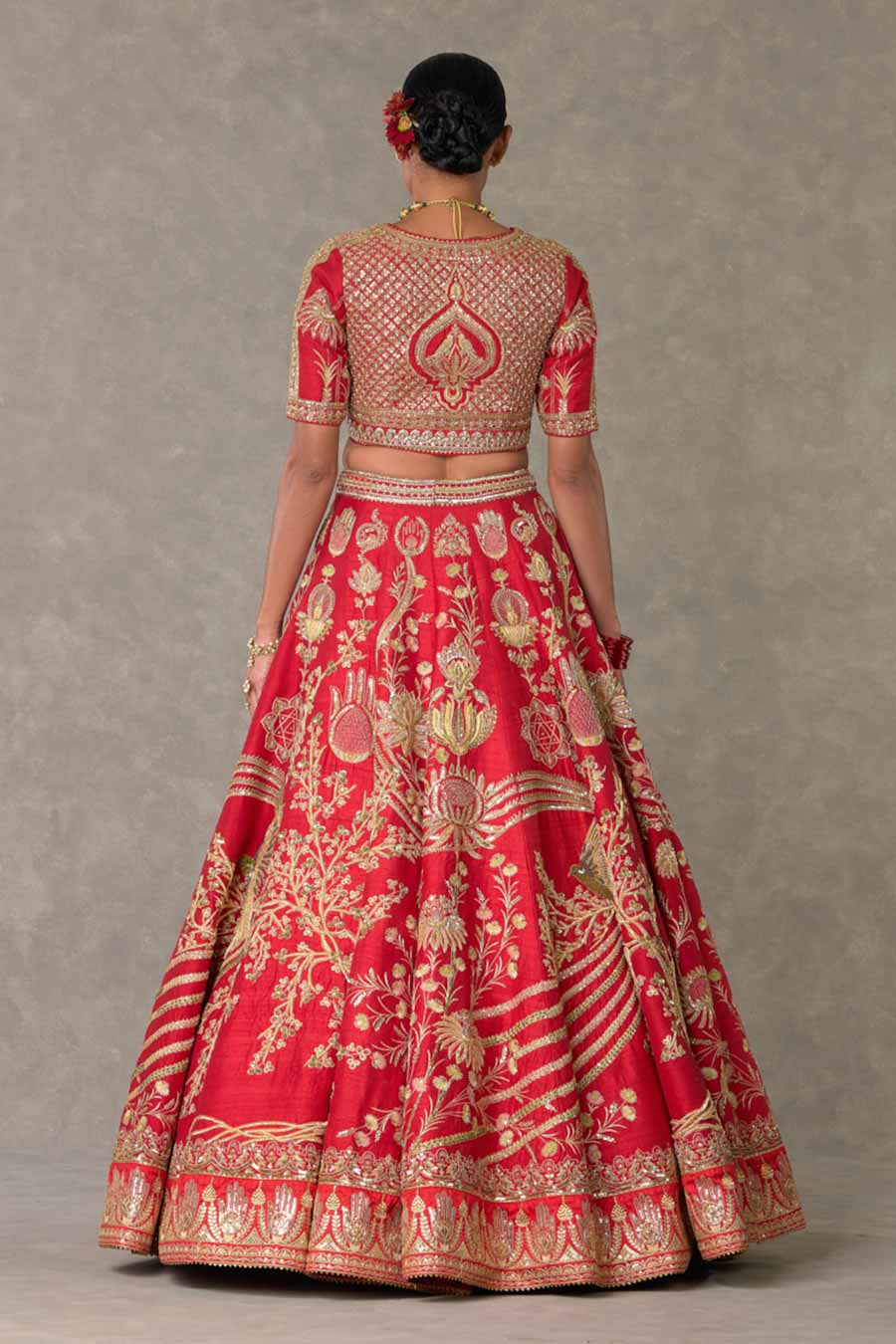 Red Bagh-E-Bahar Embroidered Lehenga Set