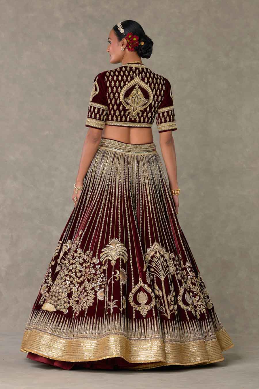 Wine Dil- Chidiya Embroidered Lehenga Set