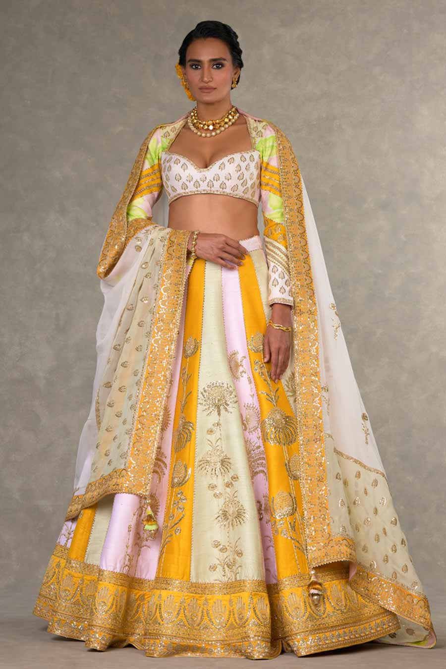 Multicolour Nimbu Mirchi Embroidered Lehenga Set