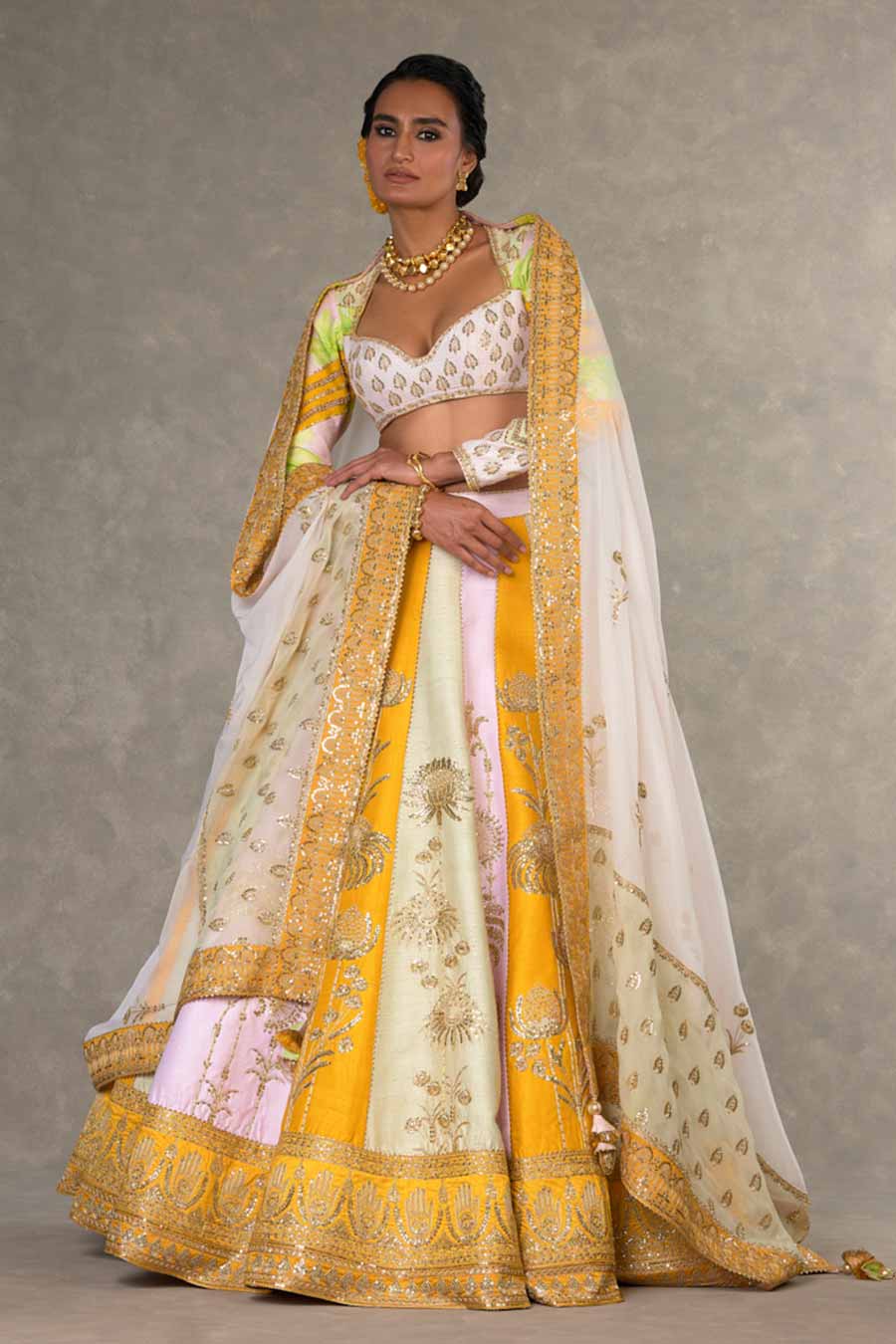 Multicolour Nimbu Mirchi Embroidered Lehenga Set