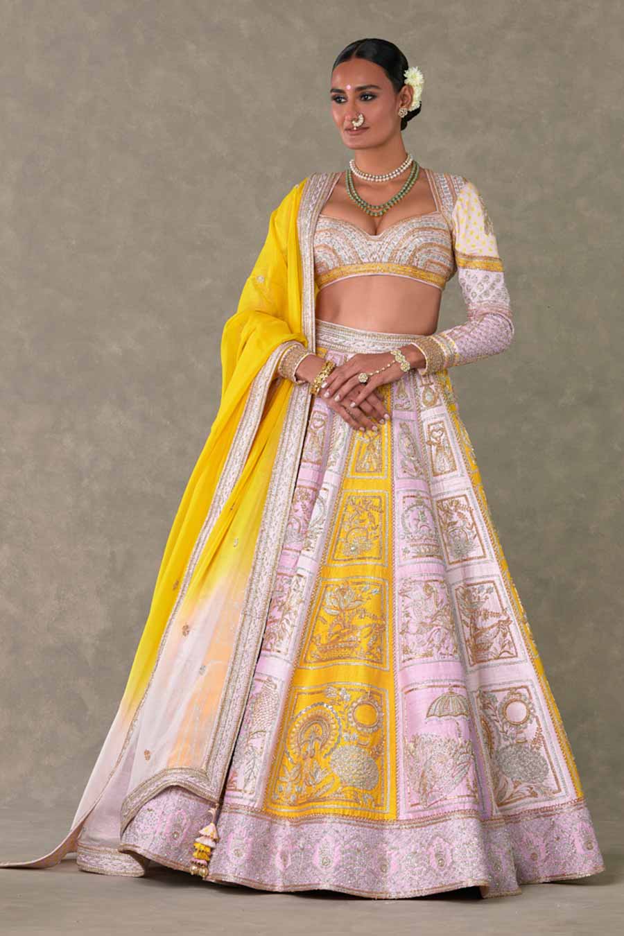 Multicolour Kasata Embroidered Lehenga Set