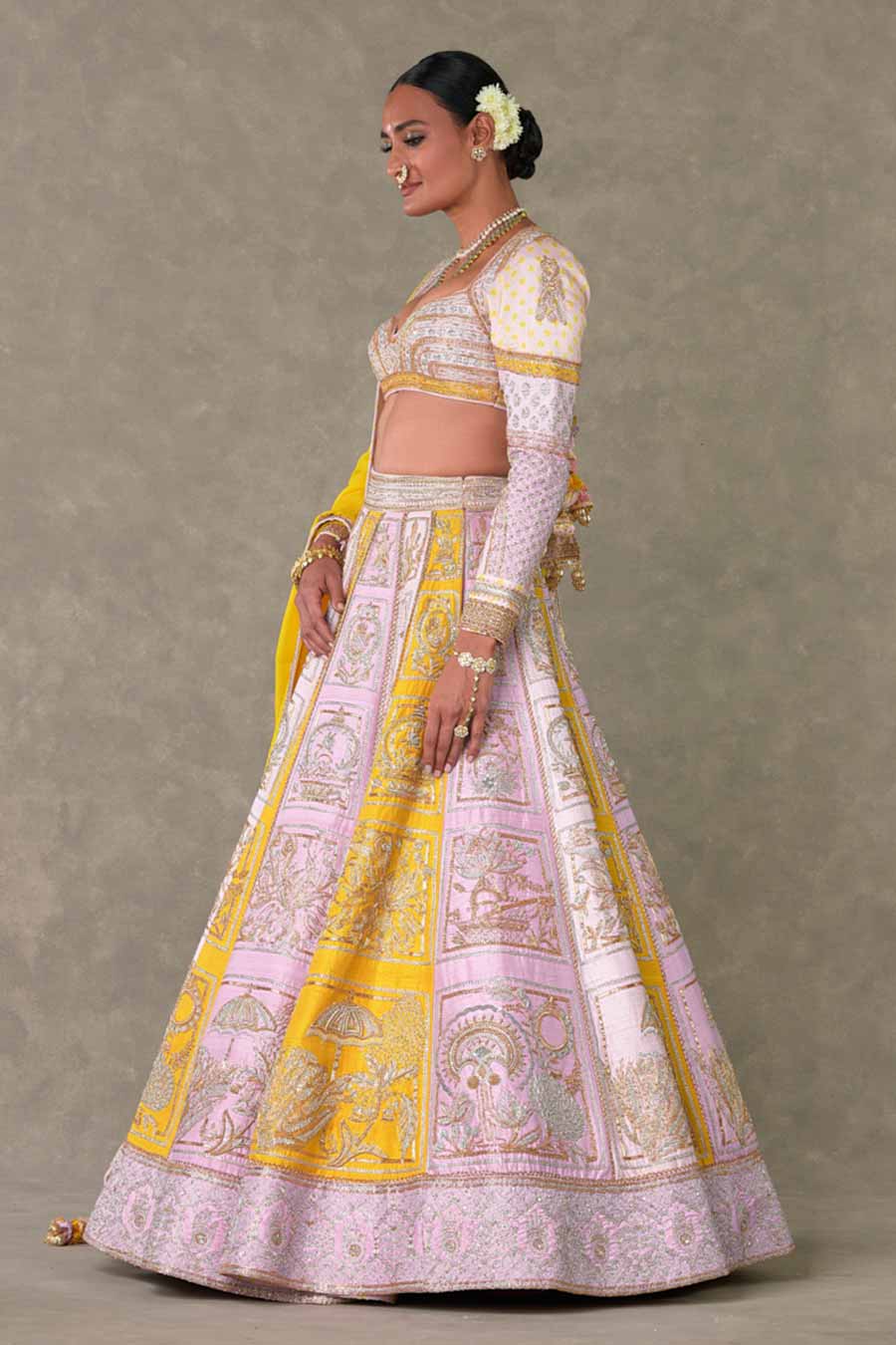 Multicolour Kasata Embroidered Lehenga Set