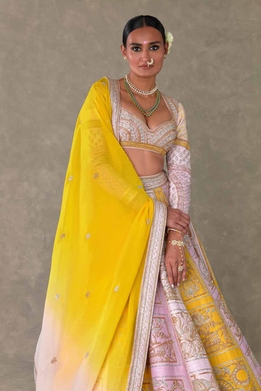 Multicolour Kasata Embroidered Lehenga Set