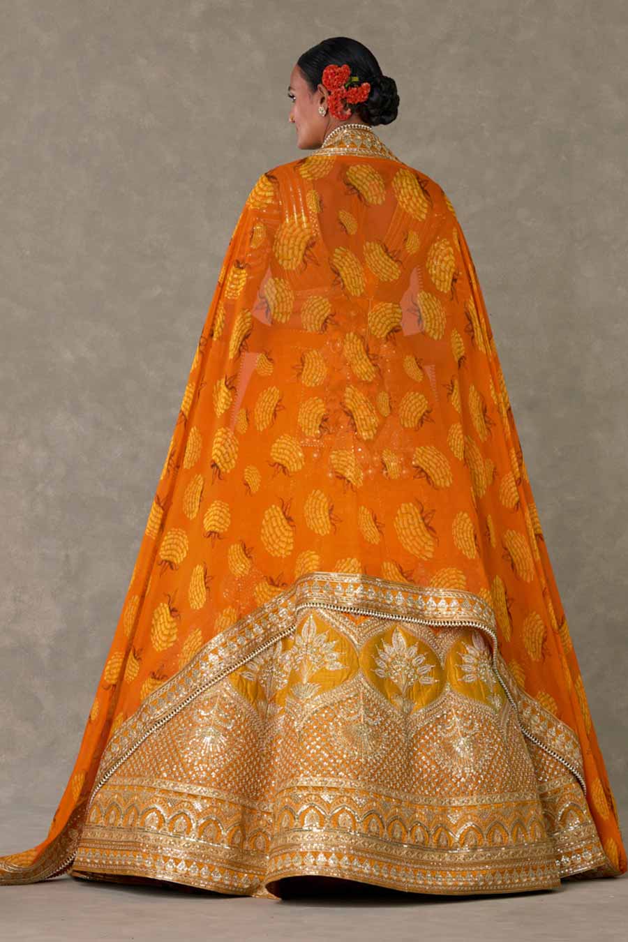 Rust Narangi-Bagh Embroidered Lehenga Set