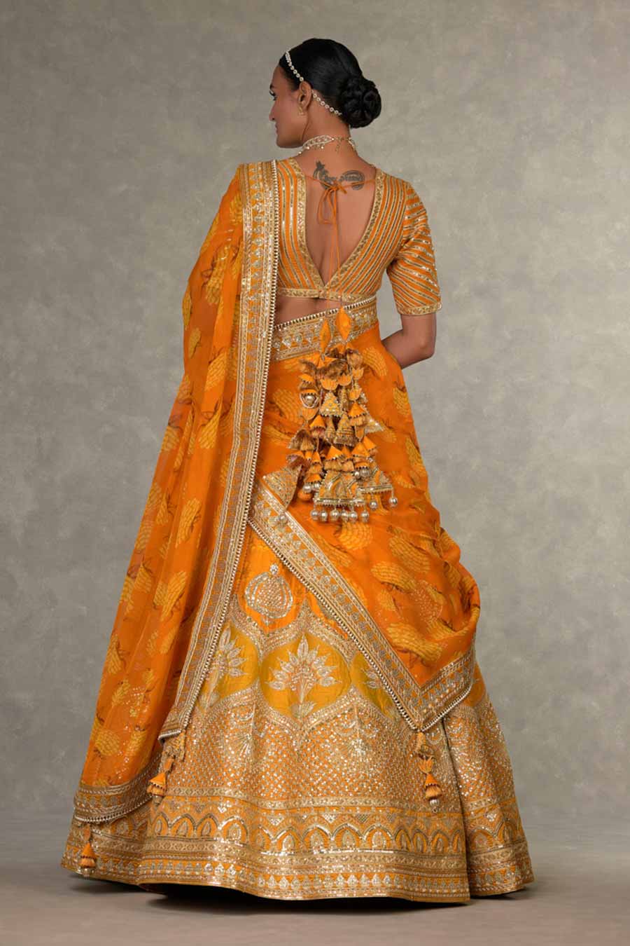 Rust Narangi-Bagh Embroidered Lehenga Set