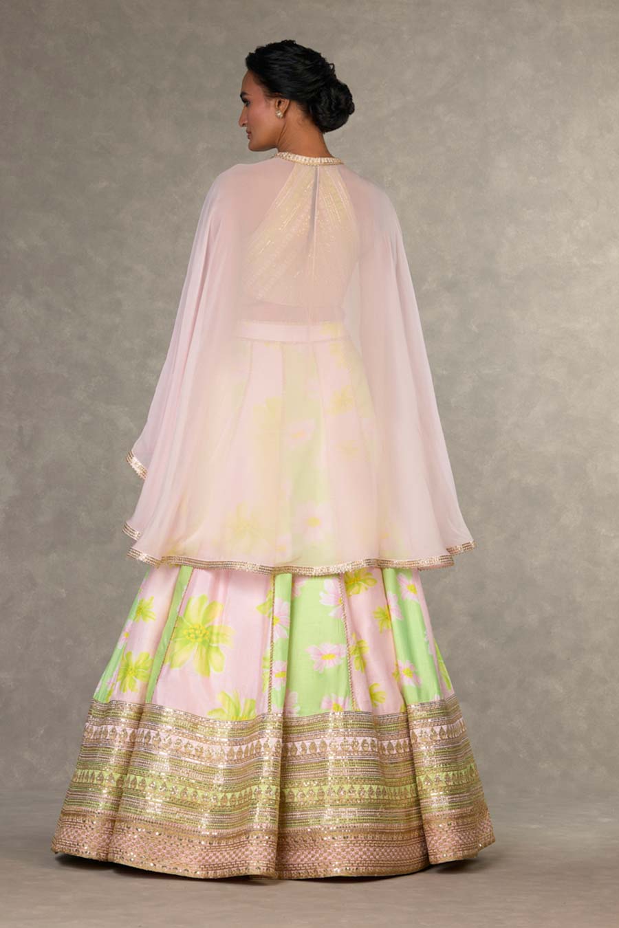 Mint & Pink Parijat Sorbet Embroidered Lehenga Set