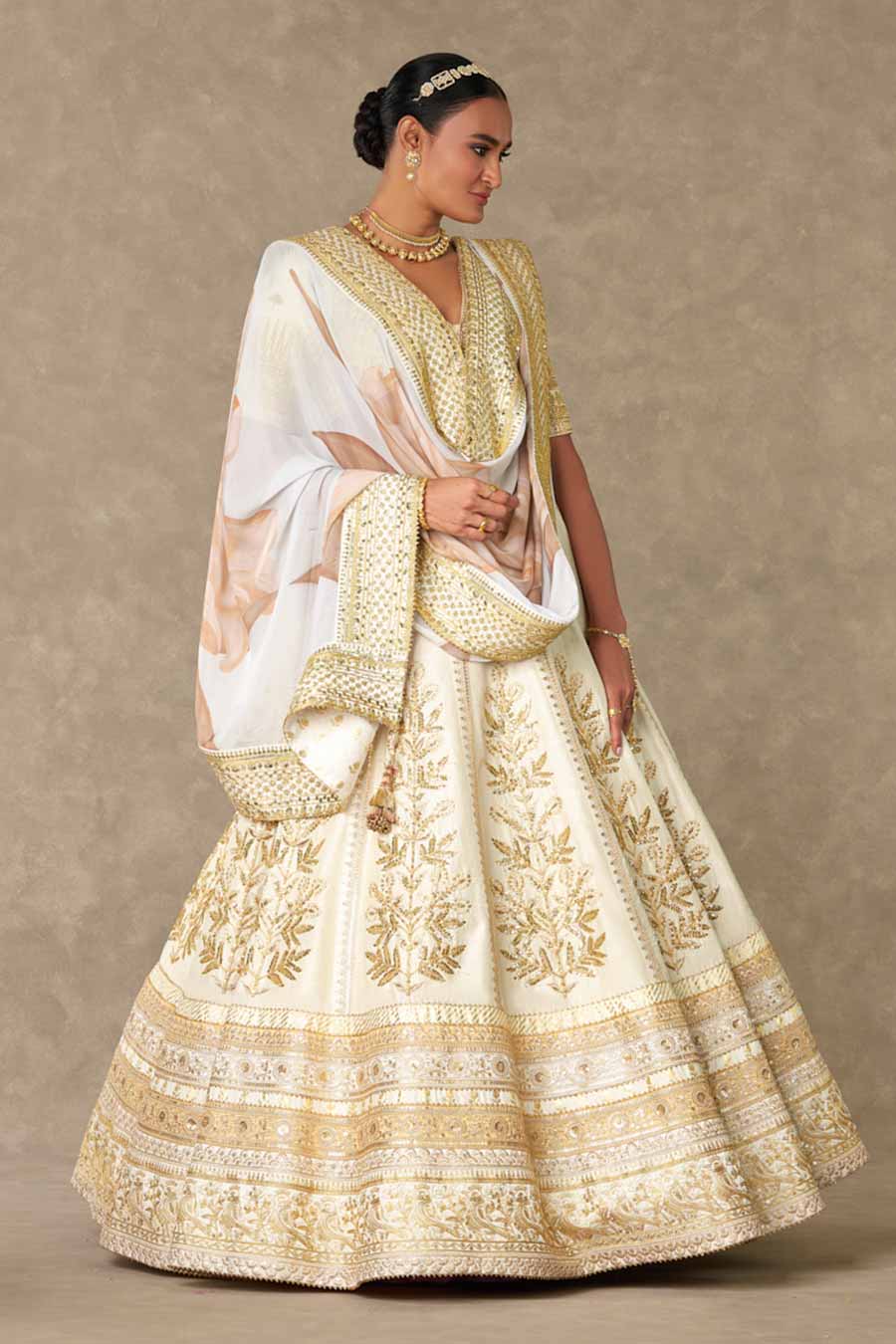 Ivory Neel-Kamal Embroidered Lehenga Set