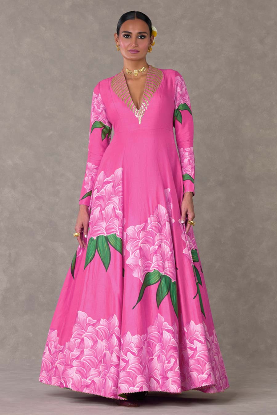 Pink Gulaab Candy Swirl Printed Gown