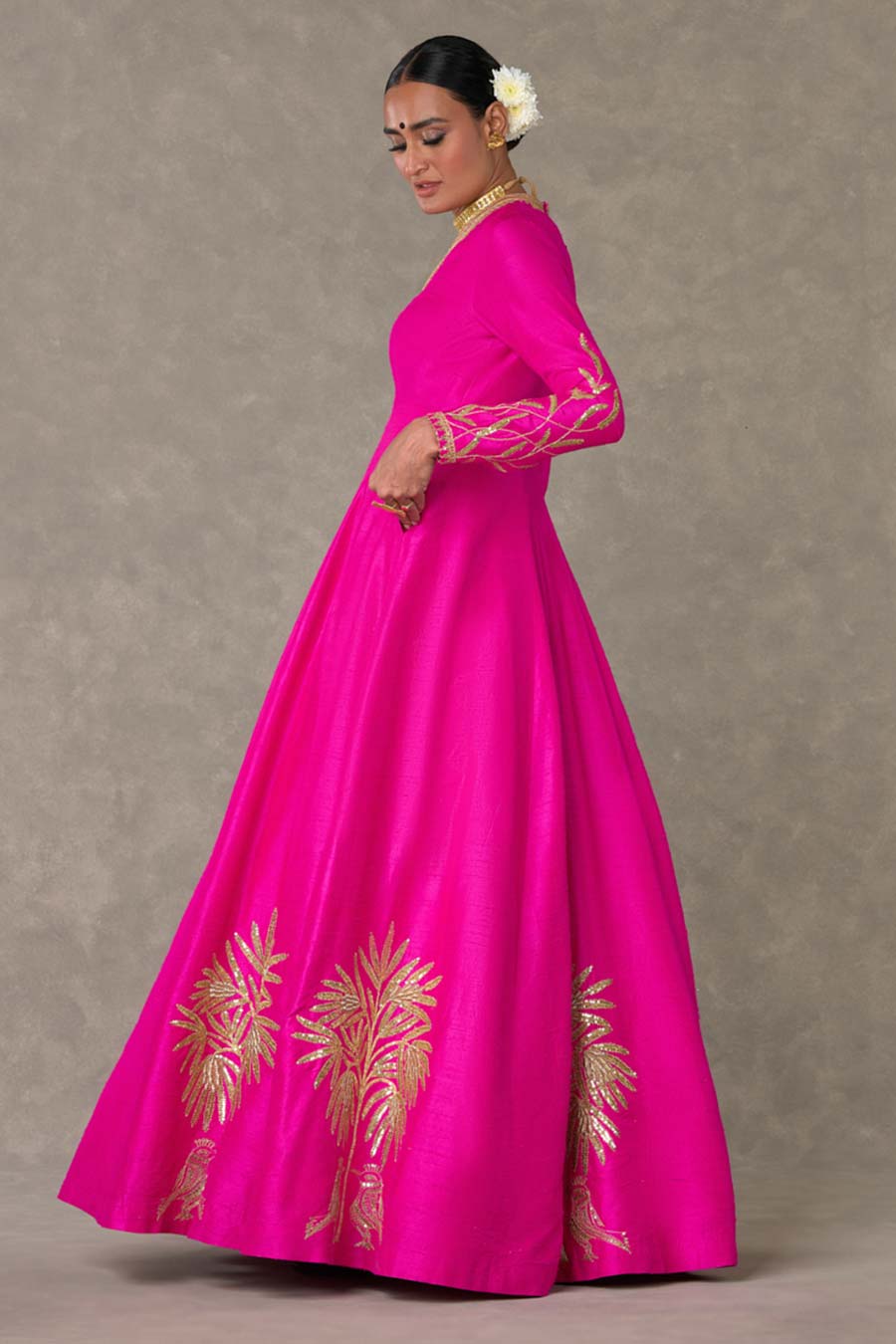 Rani Pink Shajara Embroidered Gown