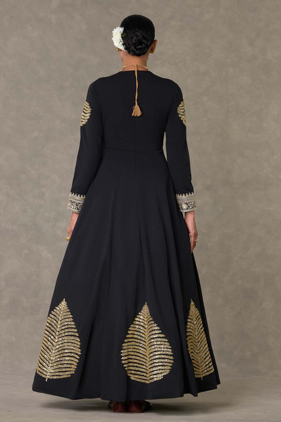 Black Kashmiri-Patti Embroidered Gown