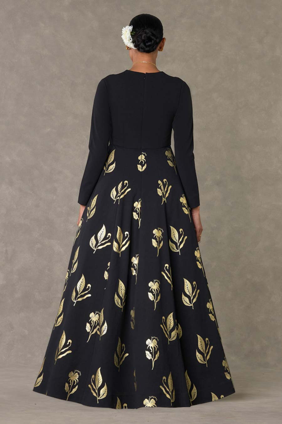 Black Embroidered Anarkali Gown