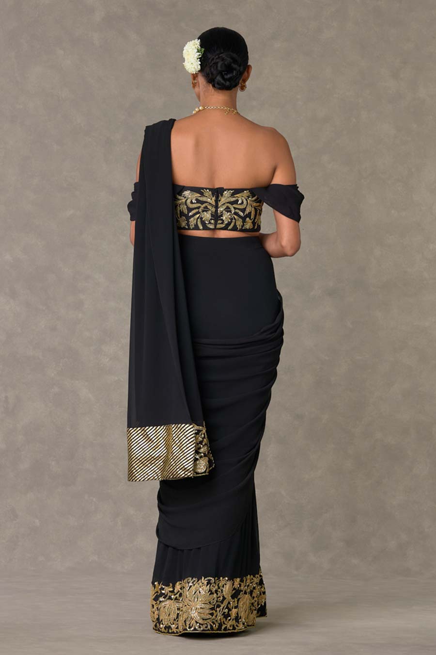 Black Neel- Kamal Embroidered Saree