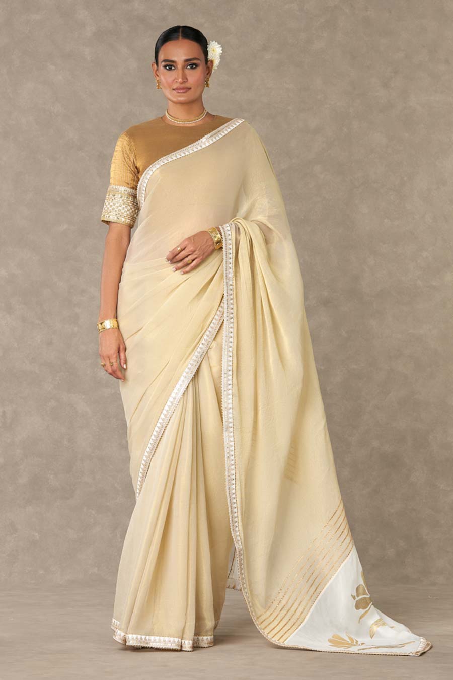 Ivory Winegarden Saree