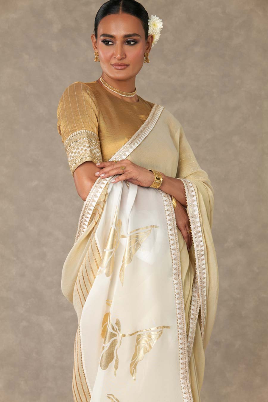 Ivory Winegarden Saree