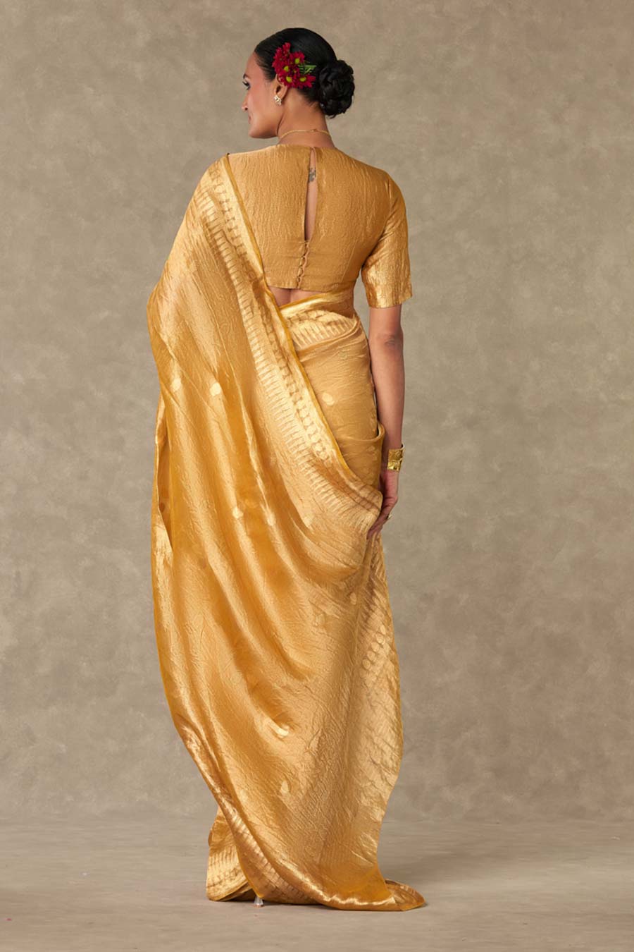 Golden Yellow Sunehri Saree with Blouse Piece