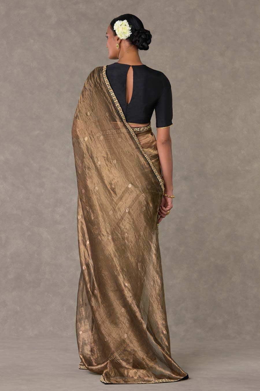 Brown Surma Saree with Blouse Piece