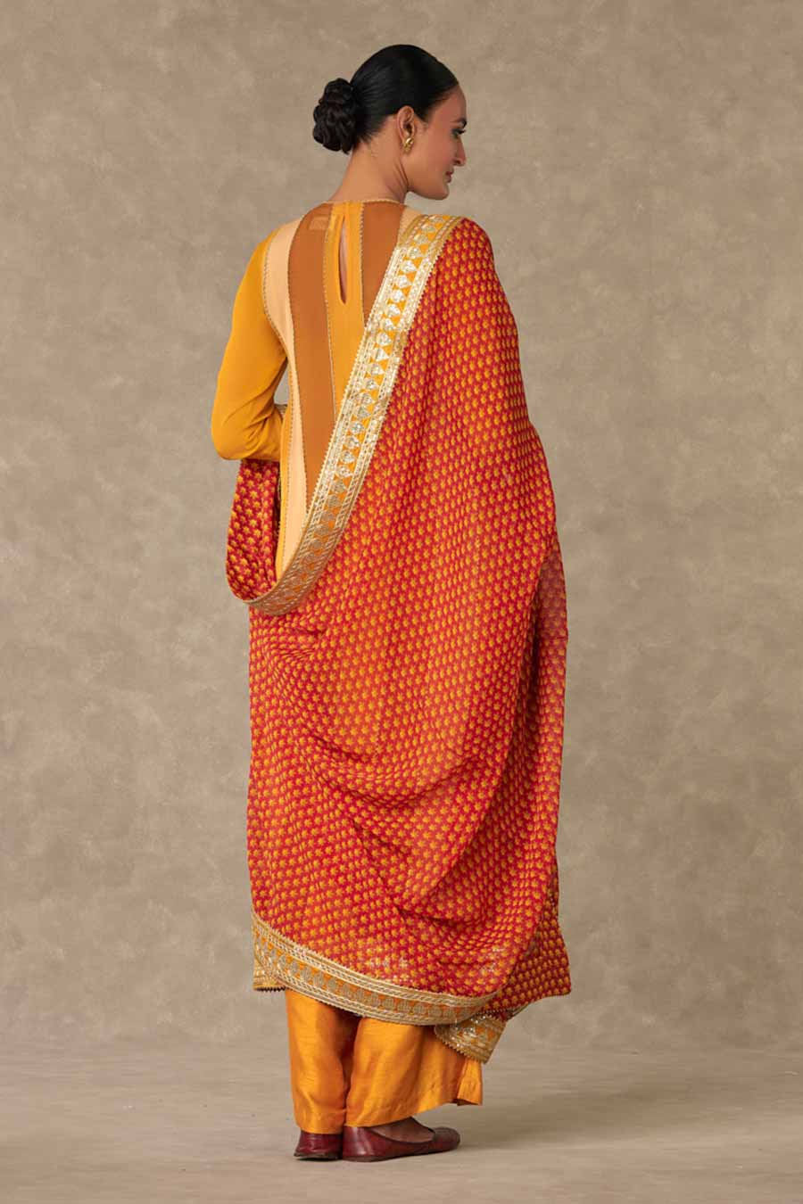 Yellow Sorbet Son-Patti Embroidered Kurta Set