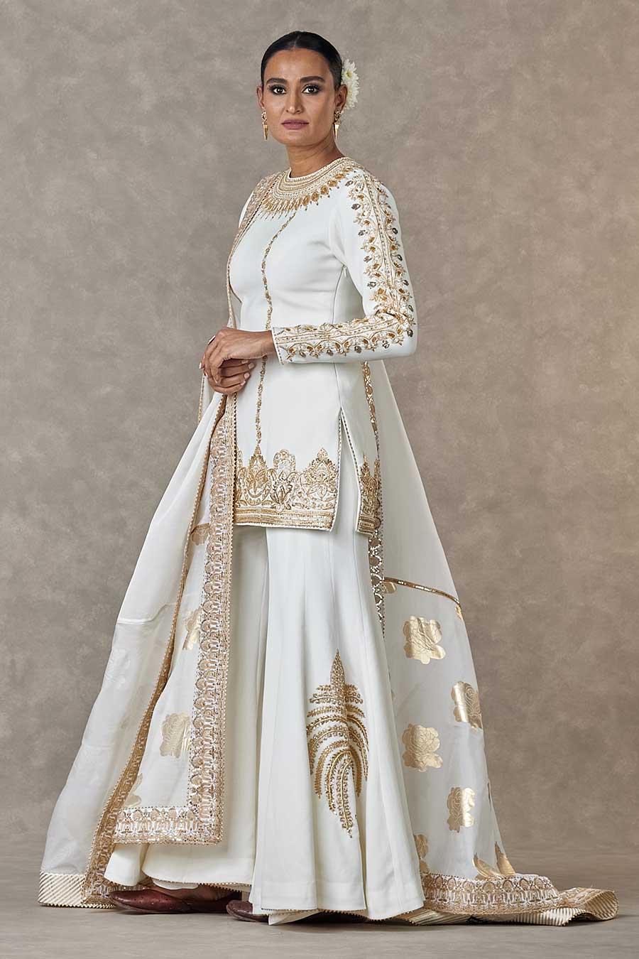 Ivory Gulaab Embroidered Sharara Set
