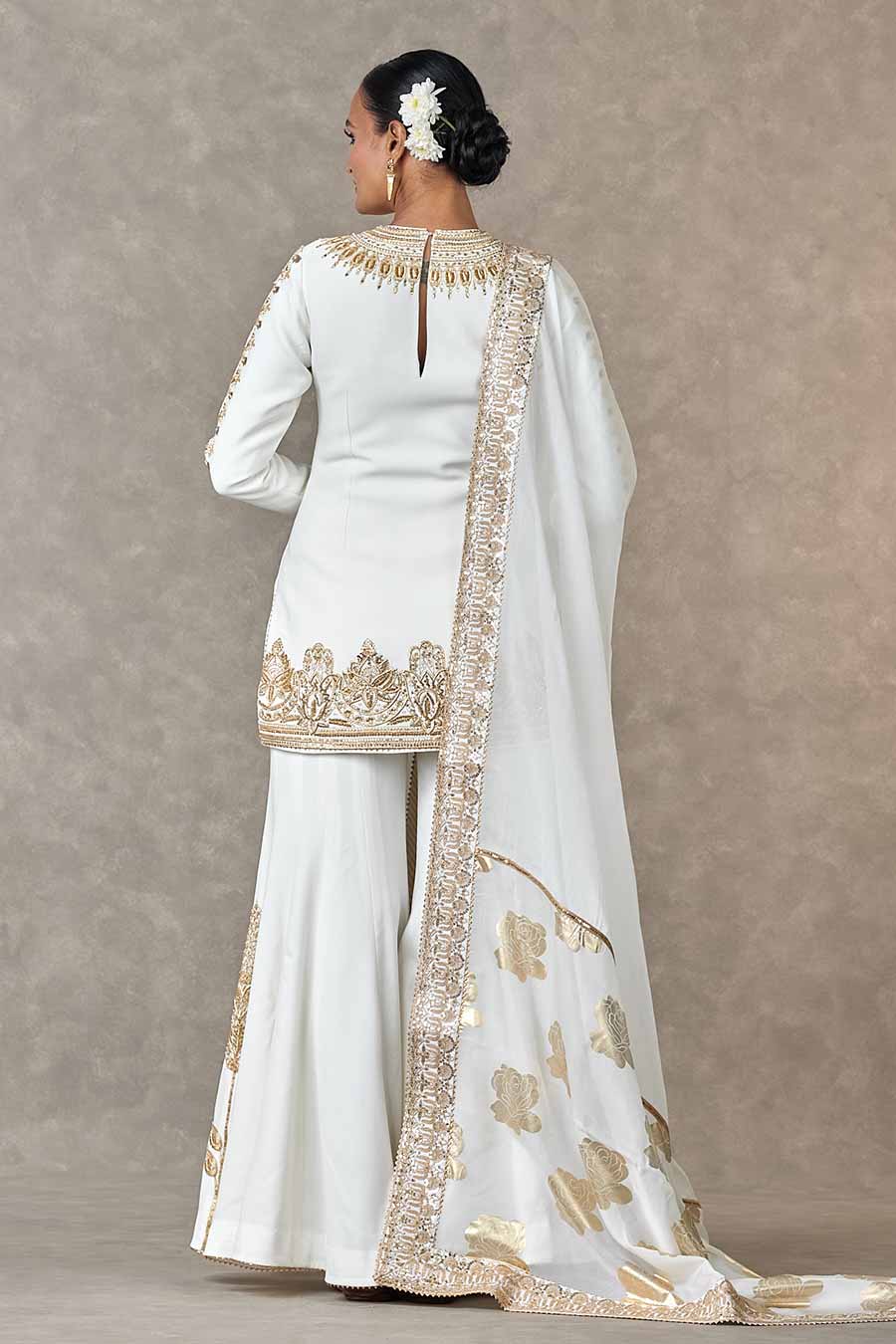 Ivory Gulaab Embroidered Sharara Set