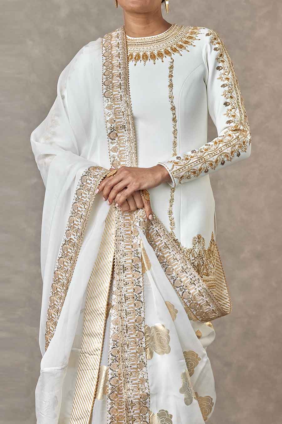 Ivory Gulaab Embroidered Sharara Set