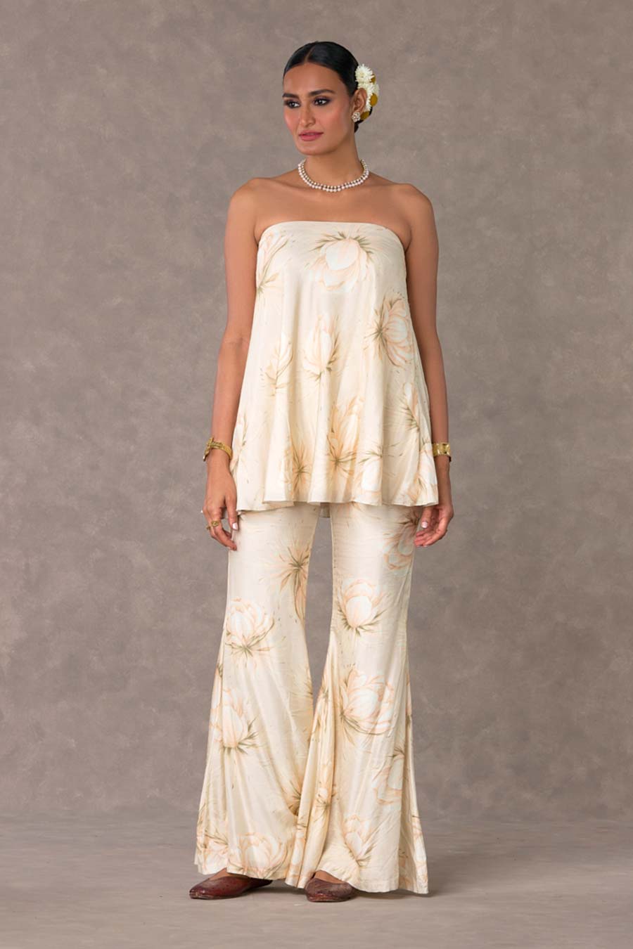 Ivory Nargis Pearl Tunic Set