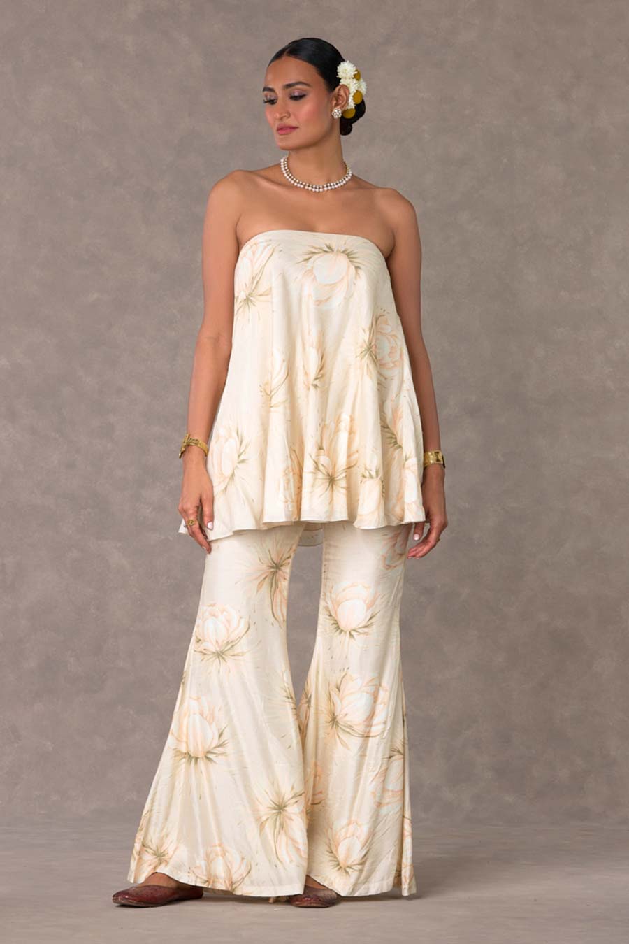 Ivory Nargis Pearl Tunic Set