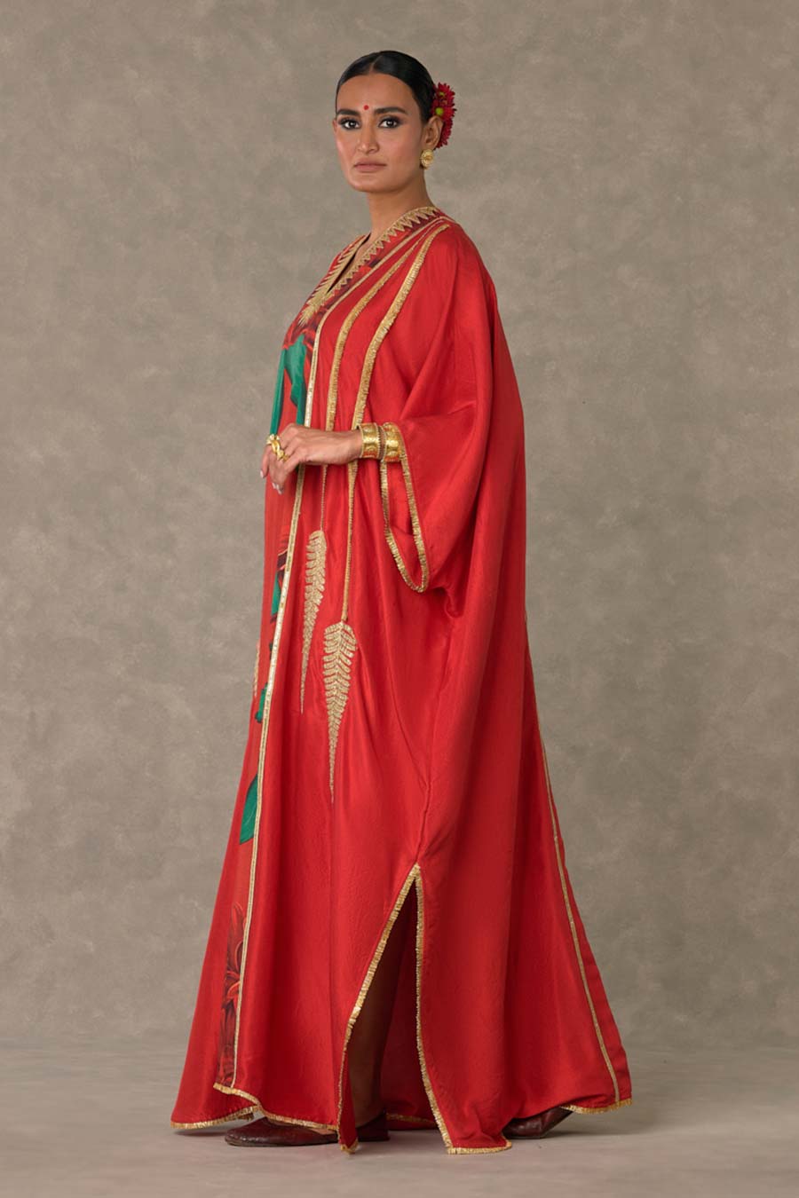 Red Candy Swirl Printed Kaftan