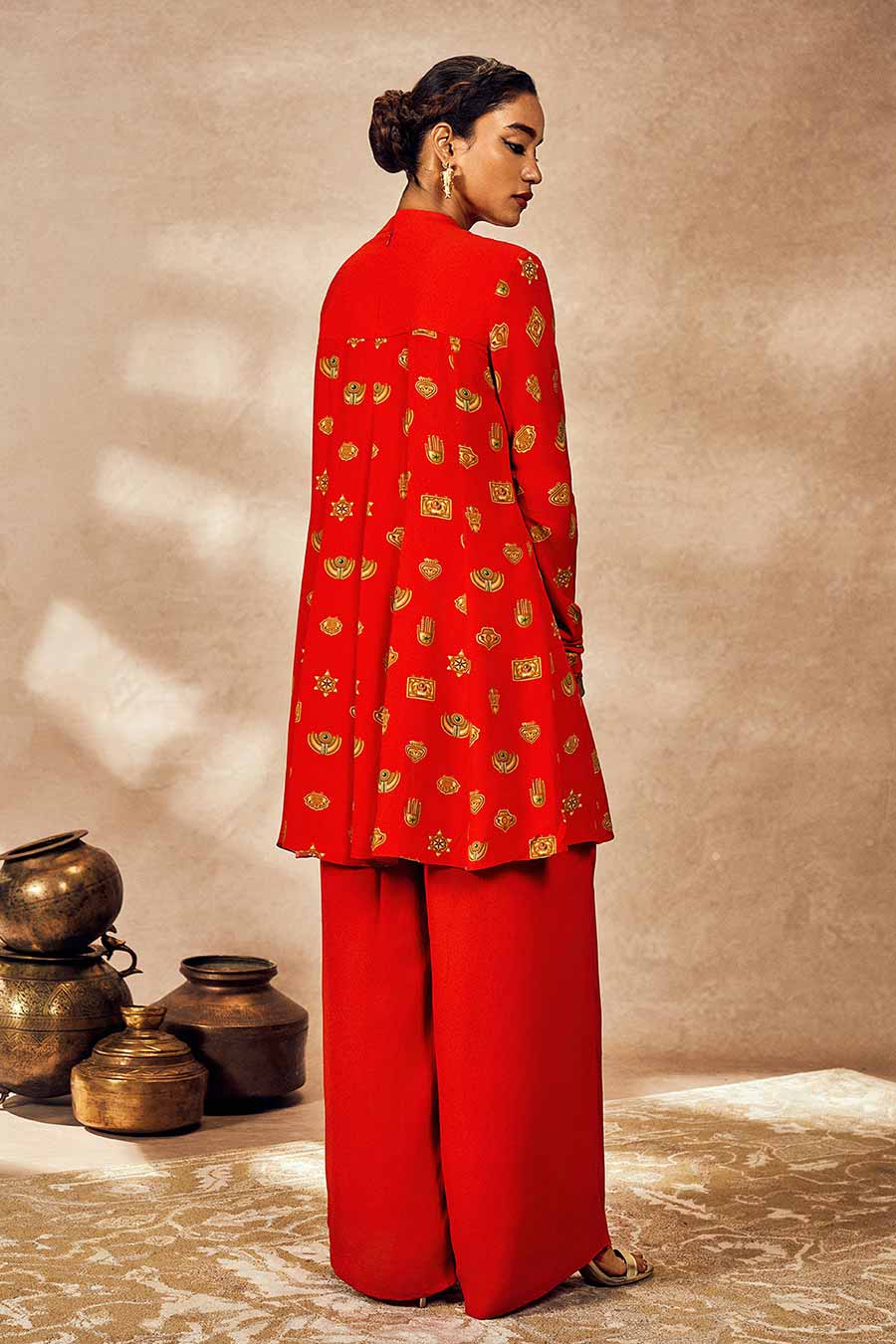 Red Trinkets Printed Tunic & Pant Set