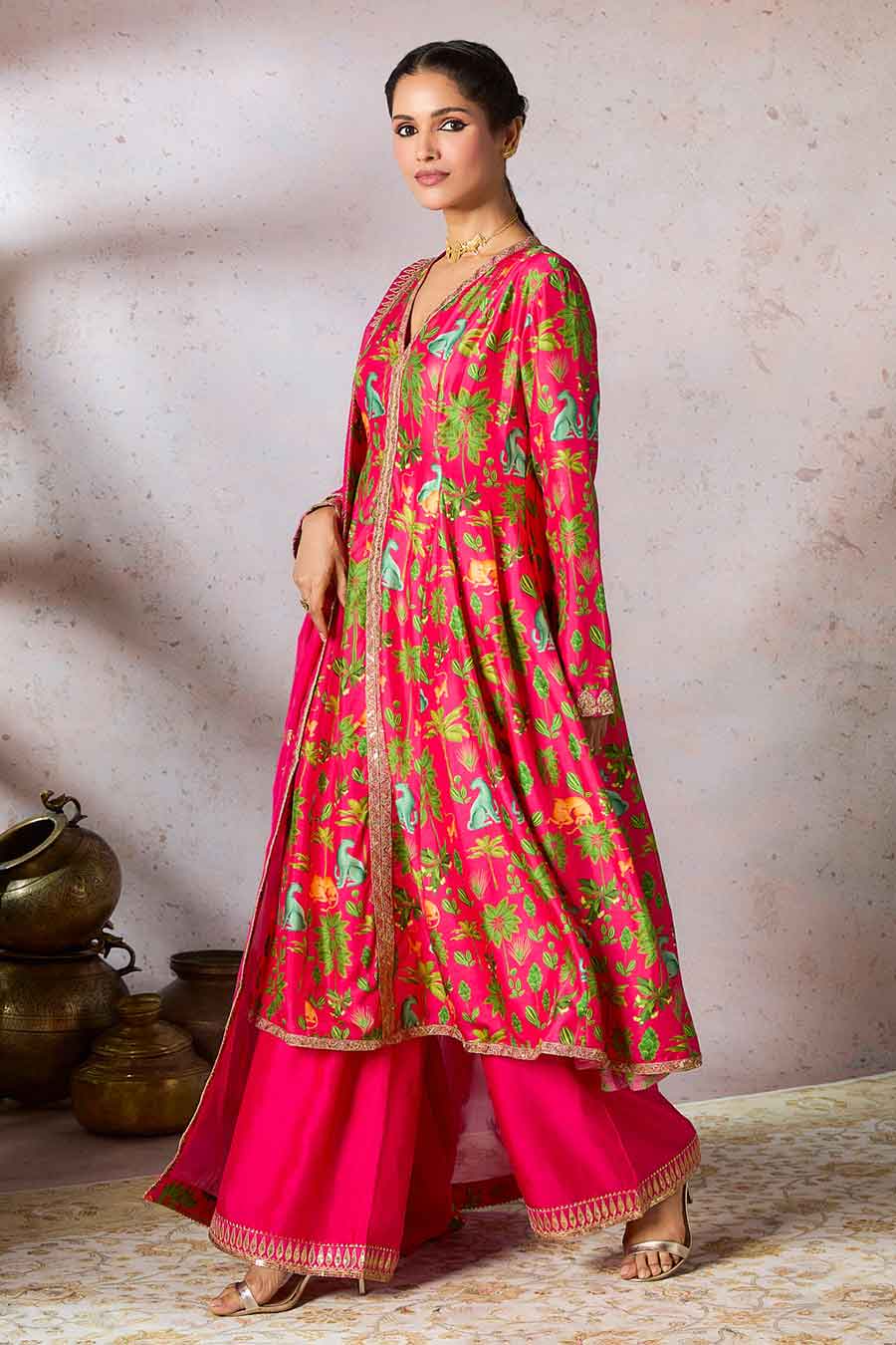 Pink Tropical Rhapsody Printed Kurta Set