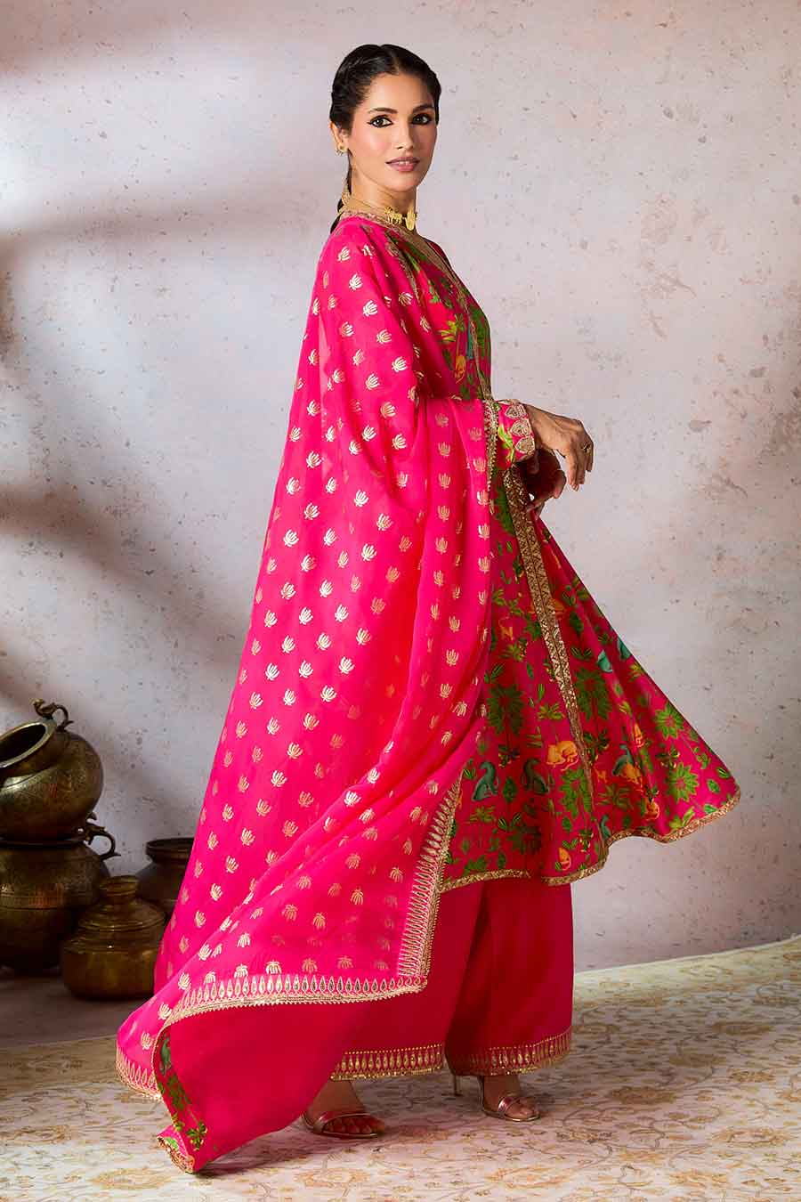 Pink Tropical Rhapsody Printed Kurta Set