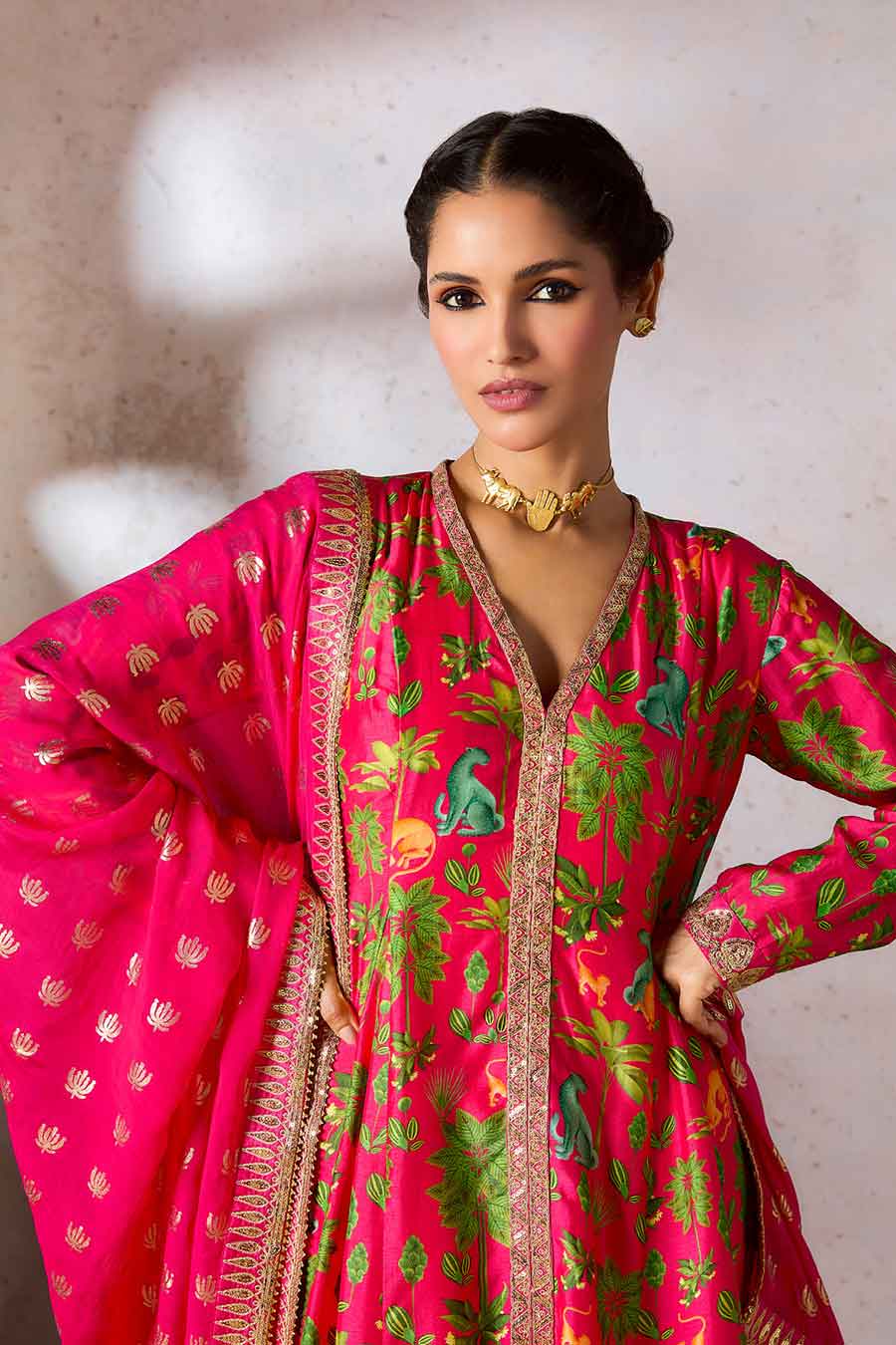 Pink Tropical Rhapsody Printed Kurta Set