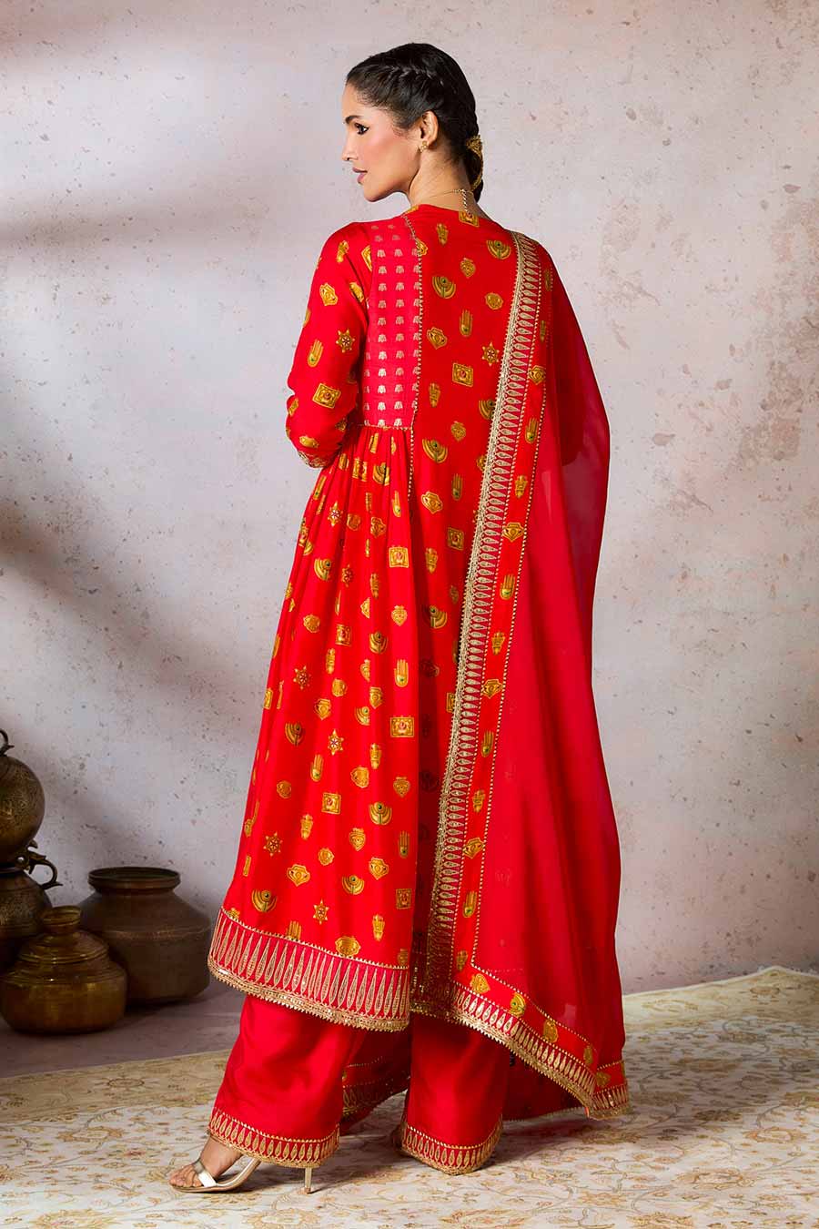 Red Trinkets Printed Kurta Set