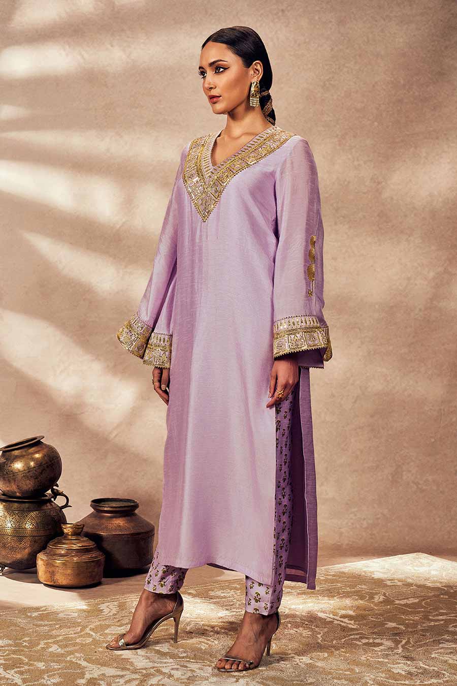 Lilac Pixie Dust Printed Kurta & Pant Set